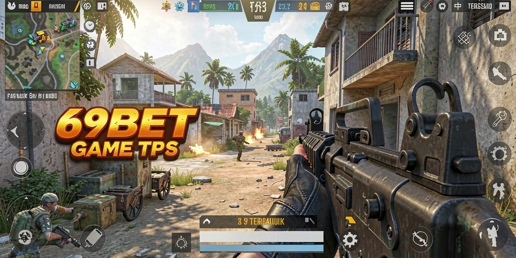 Screenshot gameplay 69BET menampilkan aksi menembak yang mendebarkan.