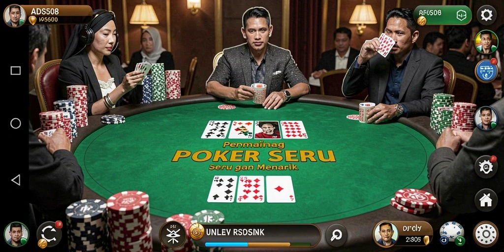 Tampilan gameplay yang menarik dalam permainan poker ADS508.