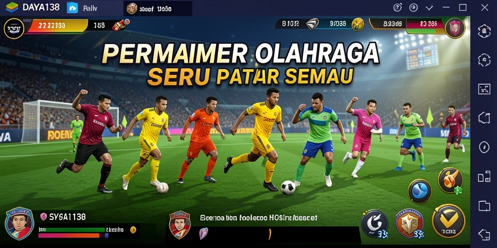 Tampilan menarik dari gameplay olahraga yang menegangkan.