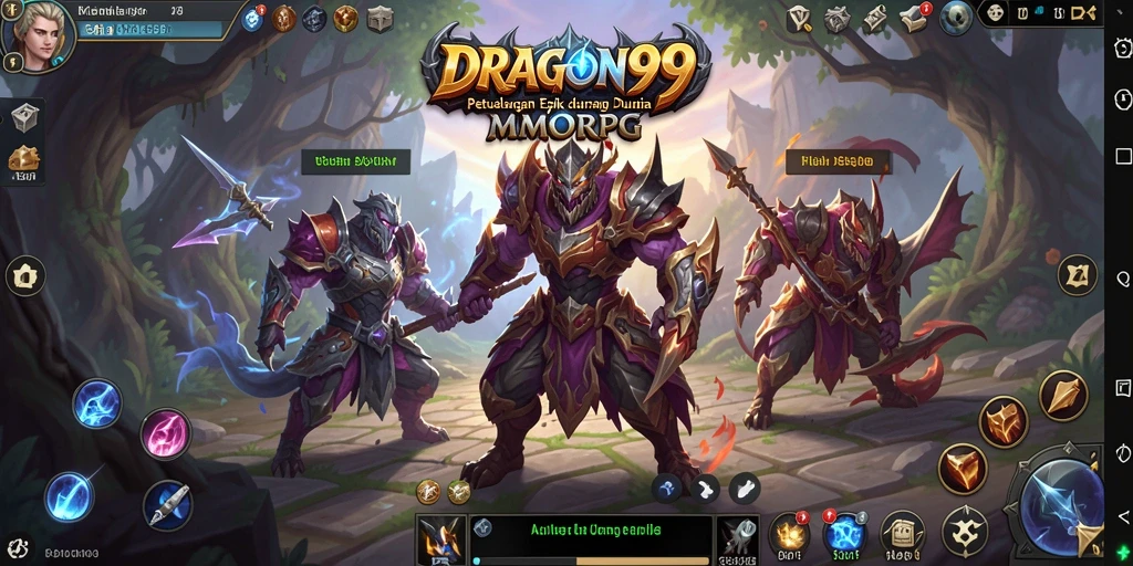 Screenshot gameplay DRAGON99 menunjukkan aksi seru dalam pertempuran MMORPG.