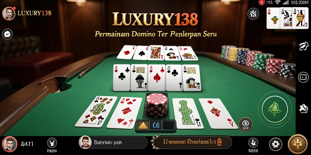 Tampilan menarik dari gameplay Domino di LUXURY138.